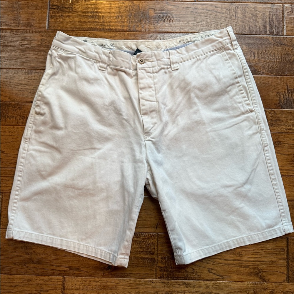 Ralph Lauren GI Short Fit Shorts, sz36, khaki, flat front